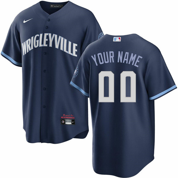 Men's Chicago Cubs ACTIVE PLAYER Custom Navy City Connect Stitched Jersey Men's Chicago Cubs ACTIVE PLAYER Custom Navy City Connect Stitched Jersey